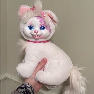 Plush White and Pink Cat with a baby
